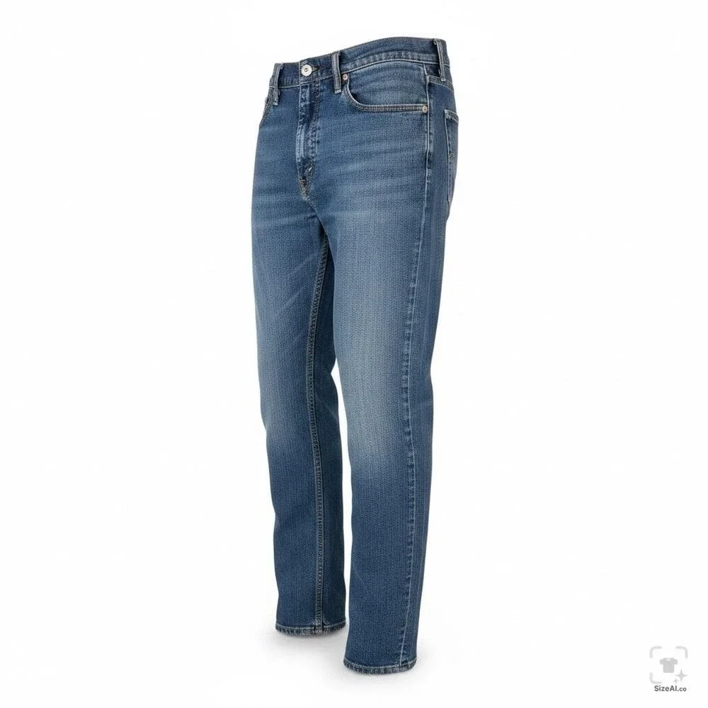 Levis S40175 Jeans Mens 32x34 Blue Medium Wash Tapered Stretch Denim Zip Fly